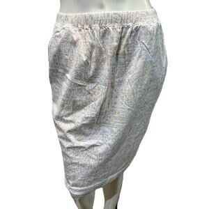 Vintage 90s Jennifer Reed Abstract Print Cotton Skirt with Pockets Medium